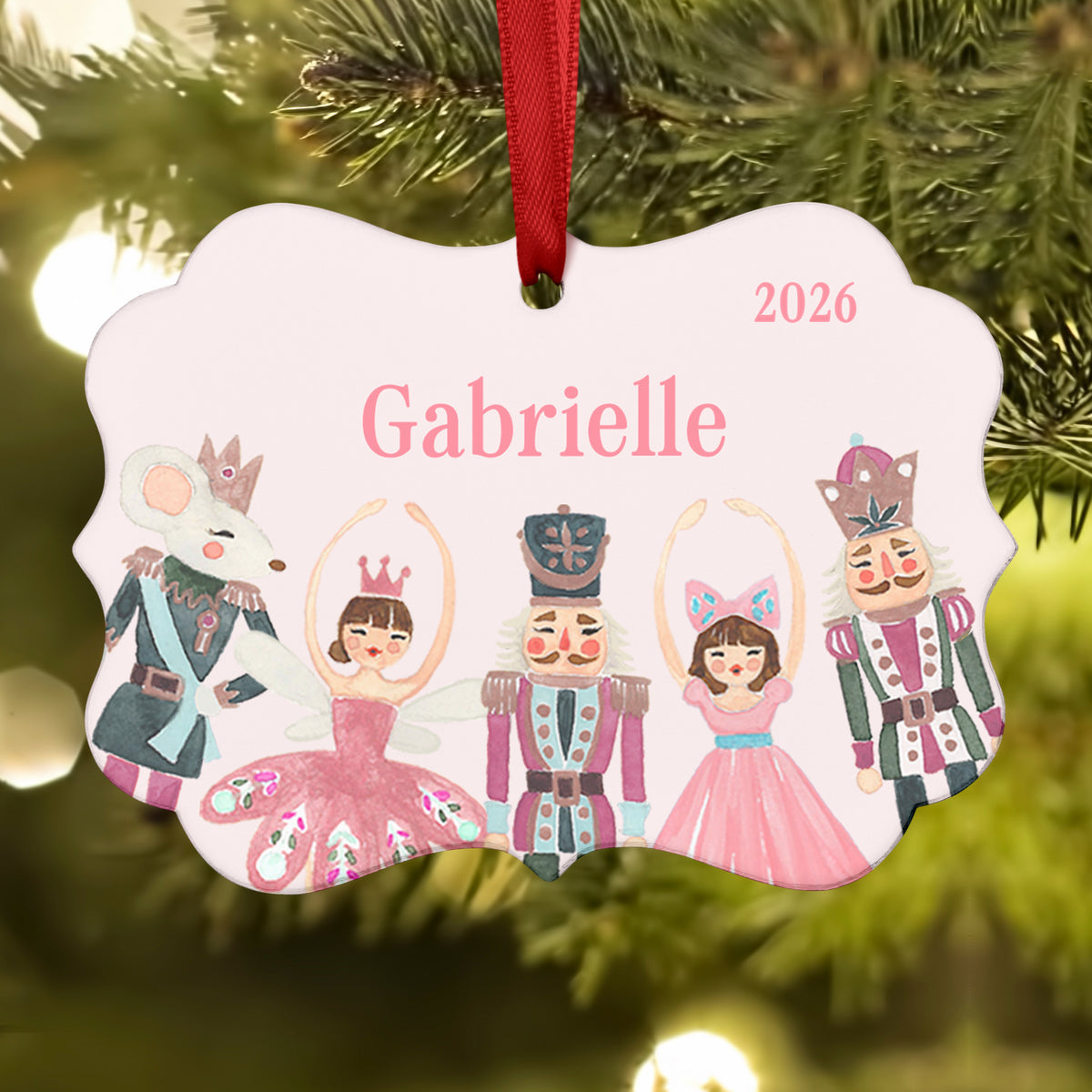 Nutcracker Christmas Ornament Personalized Custom Holiday Decor Gift Boy Girl Ballerina Ballet