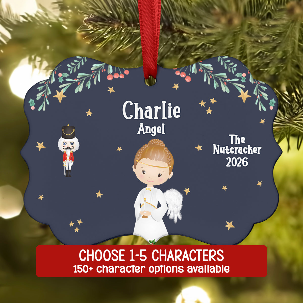 Select up to 5 Roles • Nutcracker Christmas Ornament Personalized Custom Holiday Decor Gift Boy Girl Ballerina Ballet
