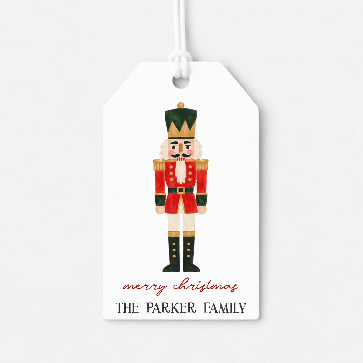 Nutcracker Soldier Ballet Personalized Gift Tags • Christmas Holiday Gift Wrapping • Custom Family Name Tag • Ballerina Dance Gifts Whimsical
