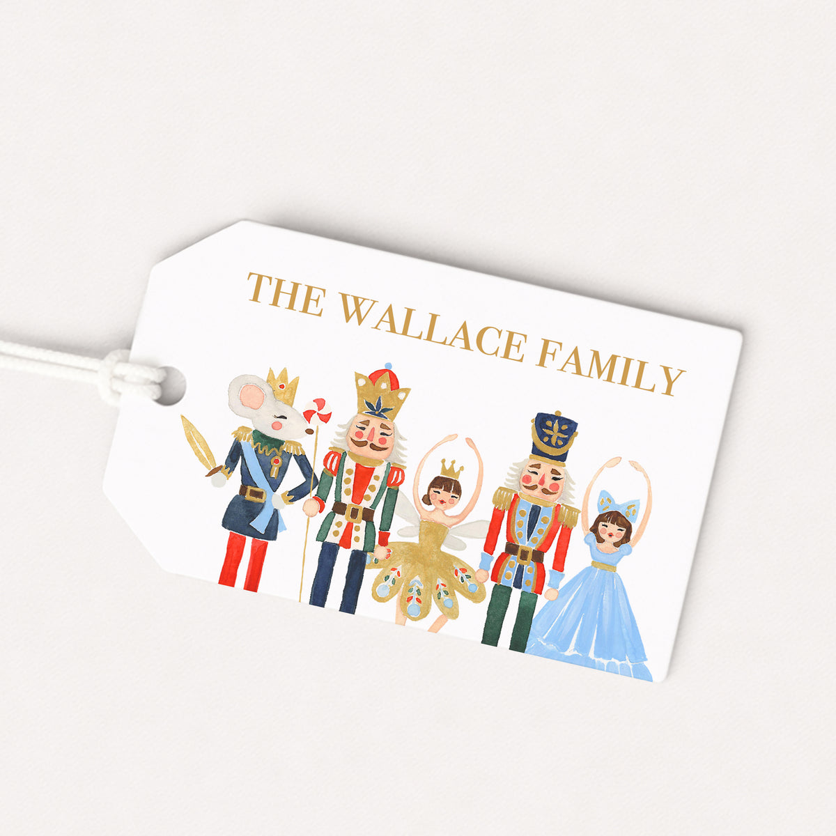 Nutcracker Soldier Ballet Personalized Gift Tags • Christmas Holiday Gift Wrapping • Custom Family Name Tag • Ballerina Dance Gifts Whimsical