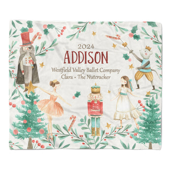 Nutcracker with Role & Show Minky Blanket Personalized Custom