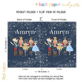 Blue Nutcracker Ballet Personalized 2-Pocket Folder
