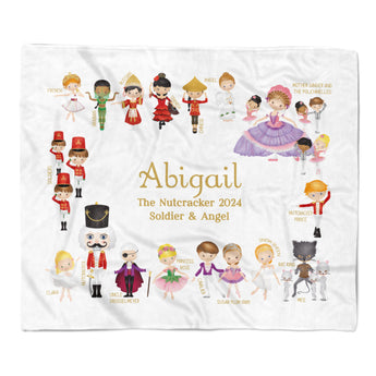 Nutcracker with Role & Show Minky Blanket Personalized Custom
