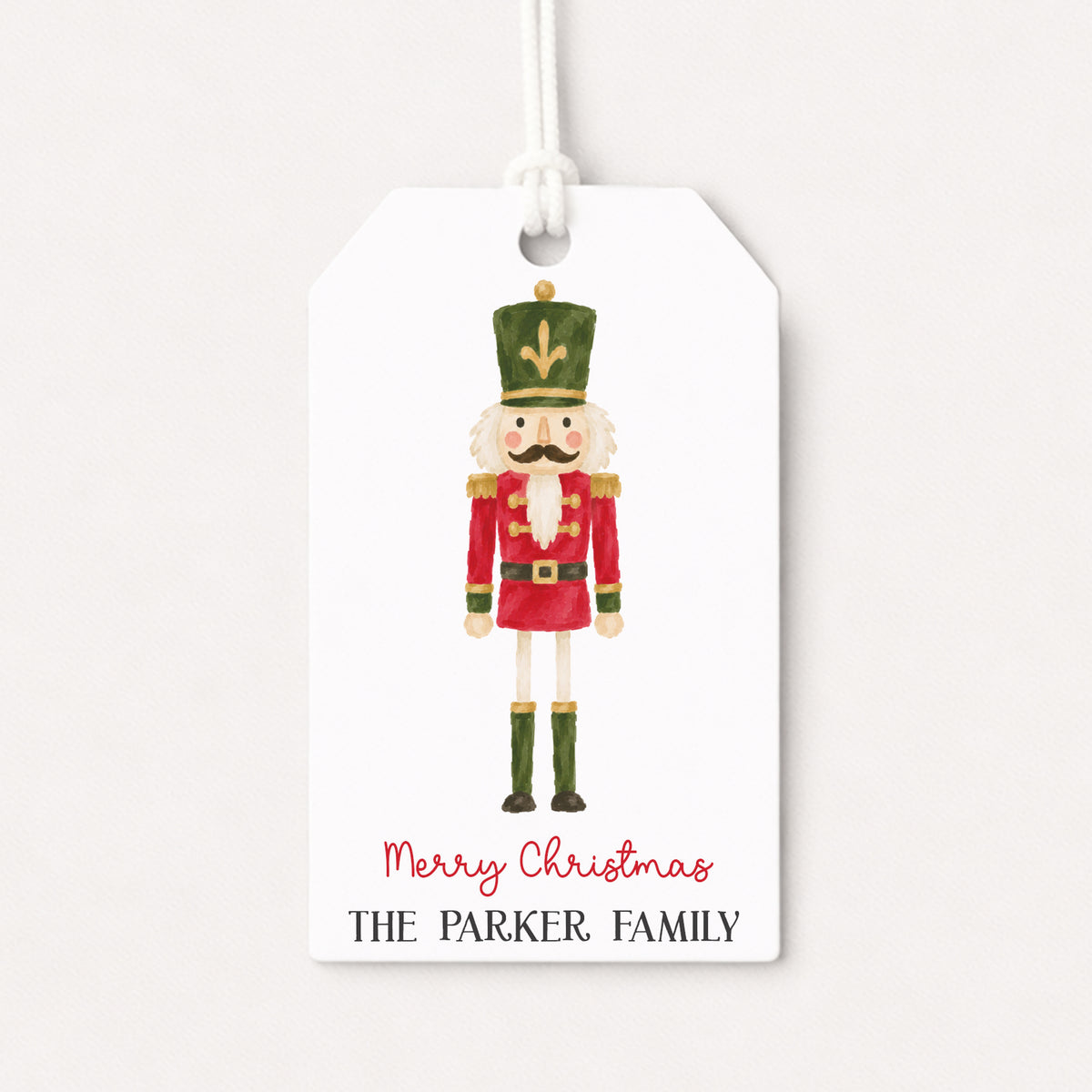 Nutcracker Soldier Ballet Personalized Gift Tags • Christmas Holiday Gift Wrapping • Custom Family Name Tag • Ballerina Dance Gifts Whimsical
