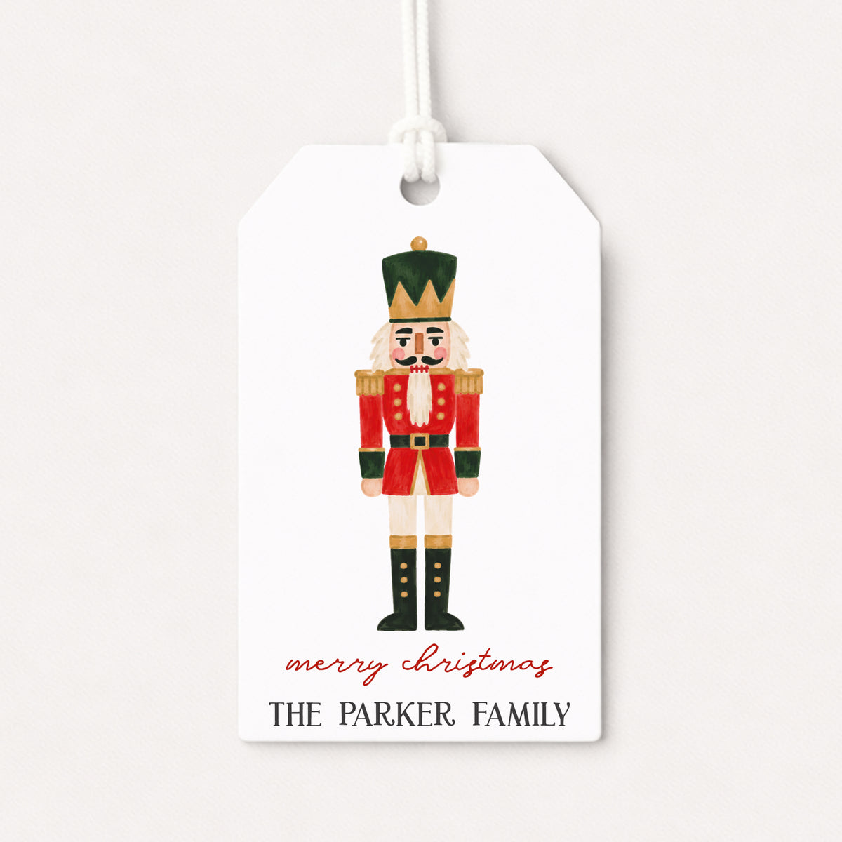 Nutcracker Soldier Ballet Personalized Gift Tags • Christmas Holiday Gift Wrapping • Custom Family Name Tag • Ballerina Dance Gifts Whimsical