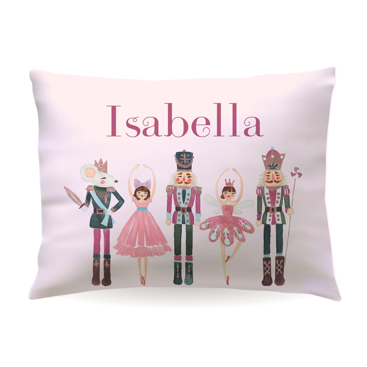 Nutcracker Ballet Pink Personalized Custom Pillowcase • Standard or Toddler Size