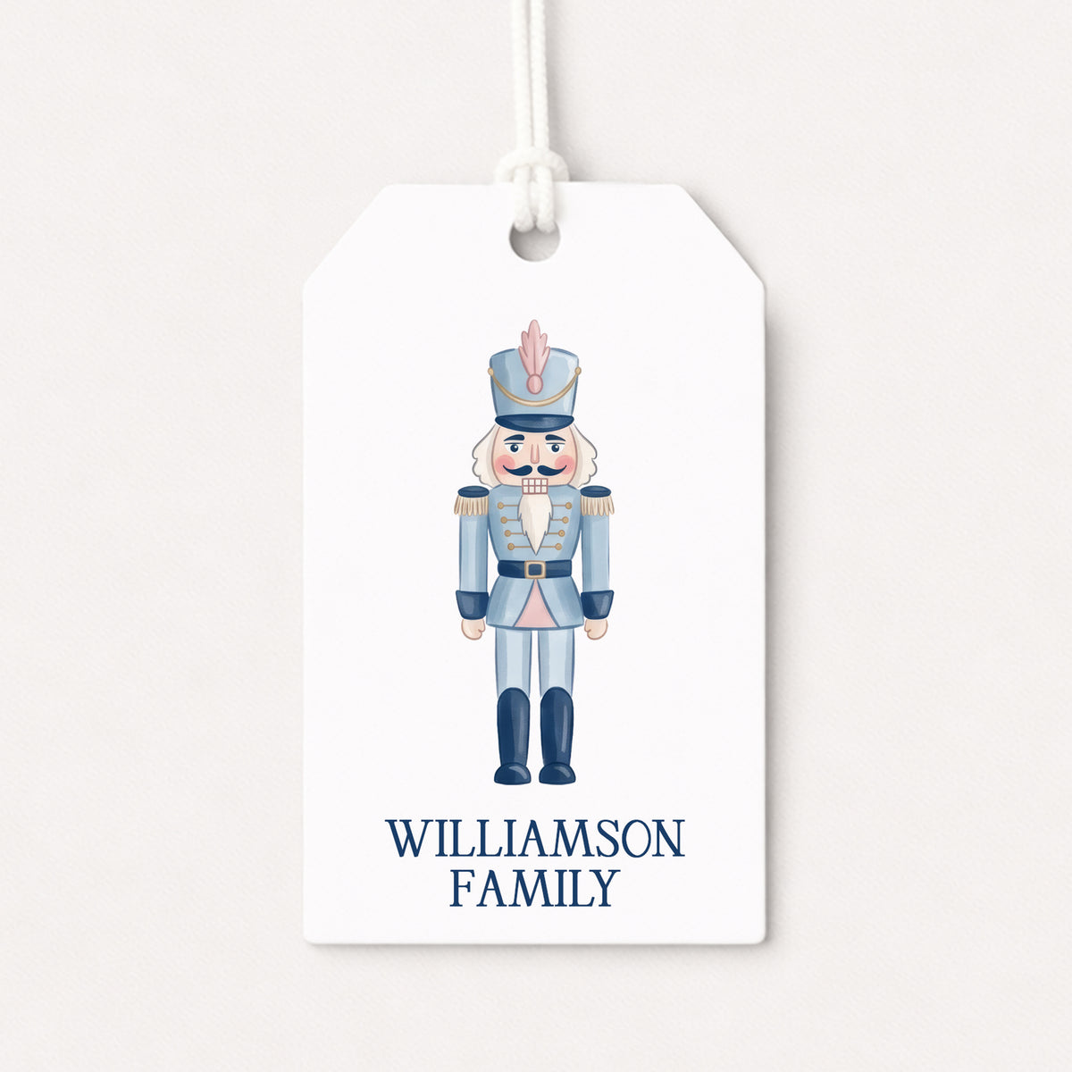 Nutcracker Blue Soldier Personalized Gift Tags • Christmas Holiday Gift Wrapping • Custom Family Name Tag • Ballerina Dance Gifts Whimsical