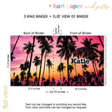 Palm Trees Beach Personalized 2" 3 Ring Binder