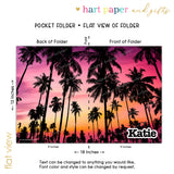 Palm Trees Beach Personalized 2-Pocket Folder