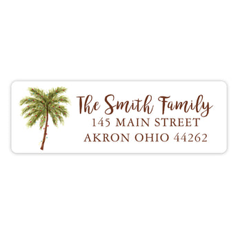 Palm Tree Holiday Return Address Labels • Self Adhesive Stickers