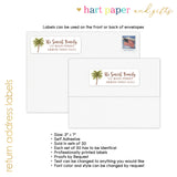 Palm Tree Holiday Return Address Labels • Self Adhesive Stickers