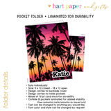 Palm Trees Beach Personalized 2-Pocket Folder
