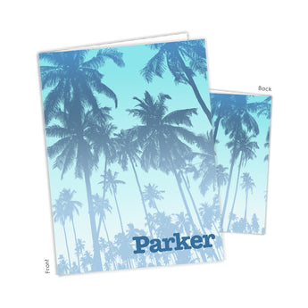 Palm Trees Beach Personalized 2-Pocket Folder