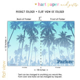 Palm Trees Beach Personalized 2-Pocket Folder