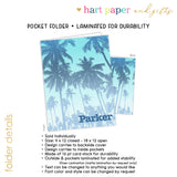 Palm Trees Beach Personalized 2-Pocket Folder