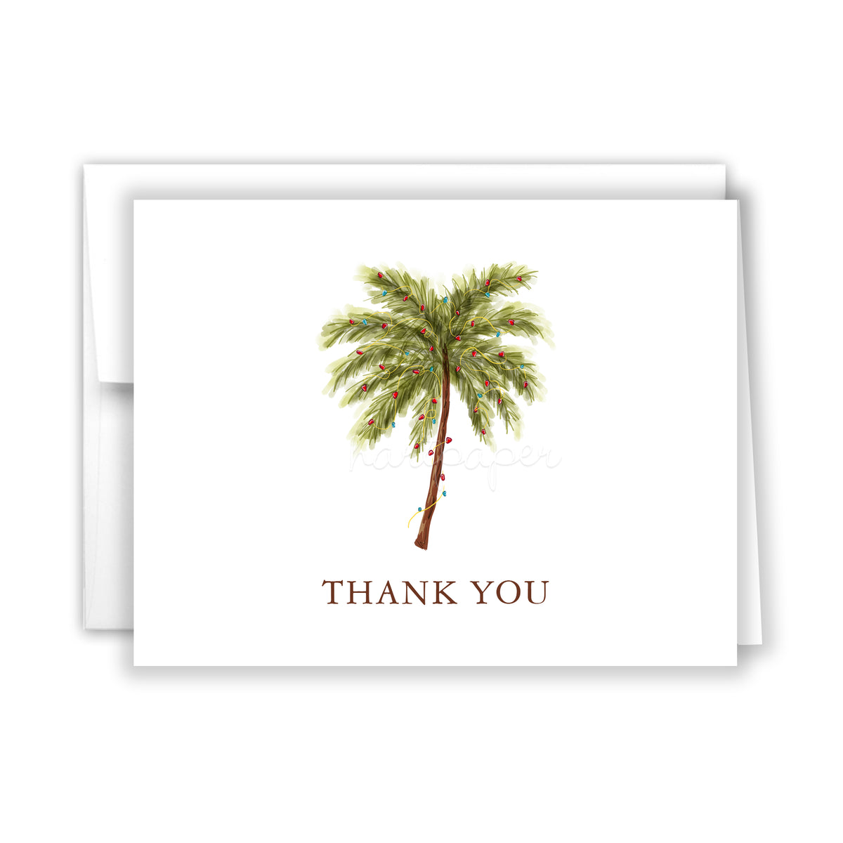 Christmas Palm Tree Thank You Cards Note Card Personalized Custom Stationery • Flat or Folded