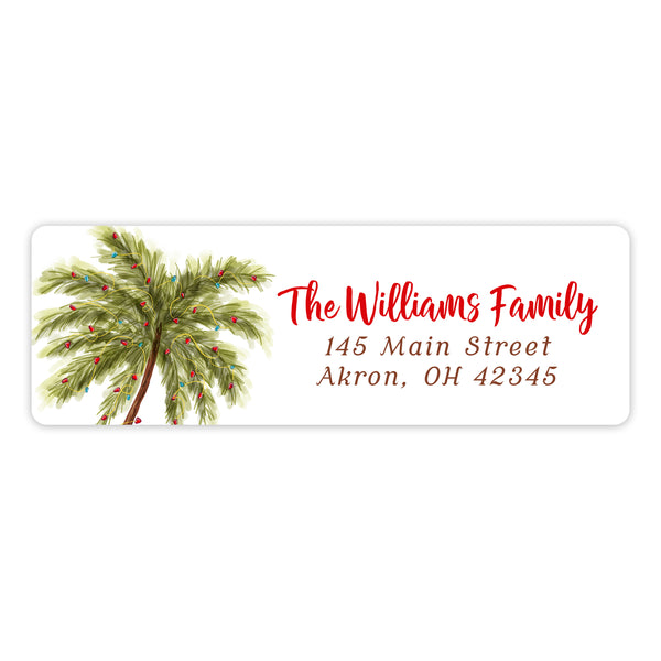Palm Tree Holiday Return Address Labels • Self Adhesive Stickers