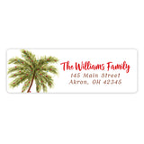 Palm Tree Holiday Return Address Labels • Self Adhesive Stickers