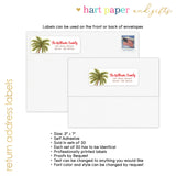 Palm Tree Holiday Return Address Labels • Self Adhesive Stickers