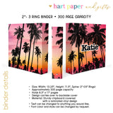 Palm Trees Beach Personalized 2" 3 Ring Binder