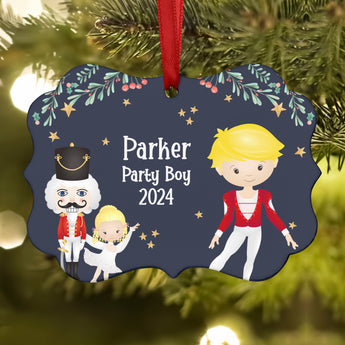 Party Boy Girl Teen Cavalier Hans Fritz Red • Nutcracker Christmas Ornament Personalized Custom Holiday Decor Gift Boy Girl Ballerina Ballet