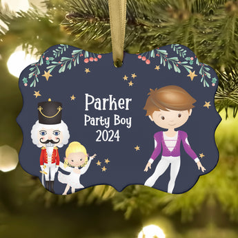 Party Boy Girl Teen Cavalier Hans Fritz Purple • Nutcracker Christmas Ornament Personalized Custom Holiday Decor Gift Boy Girl Ballerina Ballet