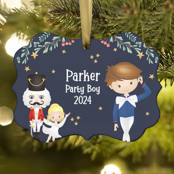 Party Boy Girl Teen Cavalier Hans Fritz Blue • Nutcracker Christmas Ornament Personalized Custom Holiday Decor Gift Boy Girl Ballerina Ballet