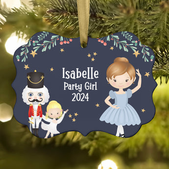 Party Girl Teen Blue • Nutcracker Christmas Ornament Personalized Custom Holiday Decor Gift Boy Girl Ballerina Ballet