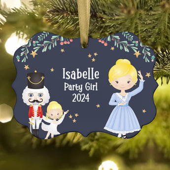 Party Girl Teen Blue • Nutcracker Christmas Ornament Personalized Custom Holiday Decor Gift Boy Girl Ballerina Ballet