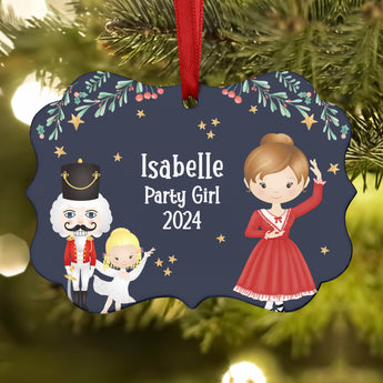 Party Girl Teen Red • Nutcracker Christmas Ornament Personalized Custom Holiday Decor Gift Boy Girl Ballerina Ballet