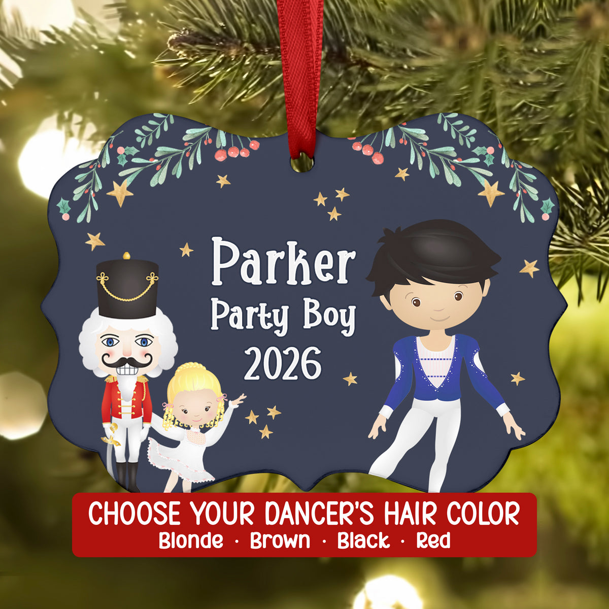 Party Boy Girl Teen Cavalier Hans Fritz Blue • Nutcracker Christmas Ornament Personalized Custom Holiday Decor Gift Boy Girl Ballerina Ballet