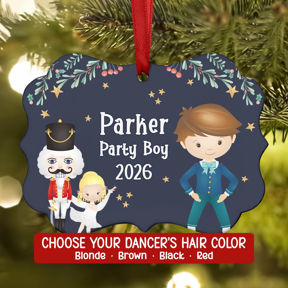 Party Boy Girl Teen Cavalier Hans Fritz • Nutcracker Christmas Ornament Personalized Custom Holiday Decor Gift Boy Girl Ballerina Ballet