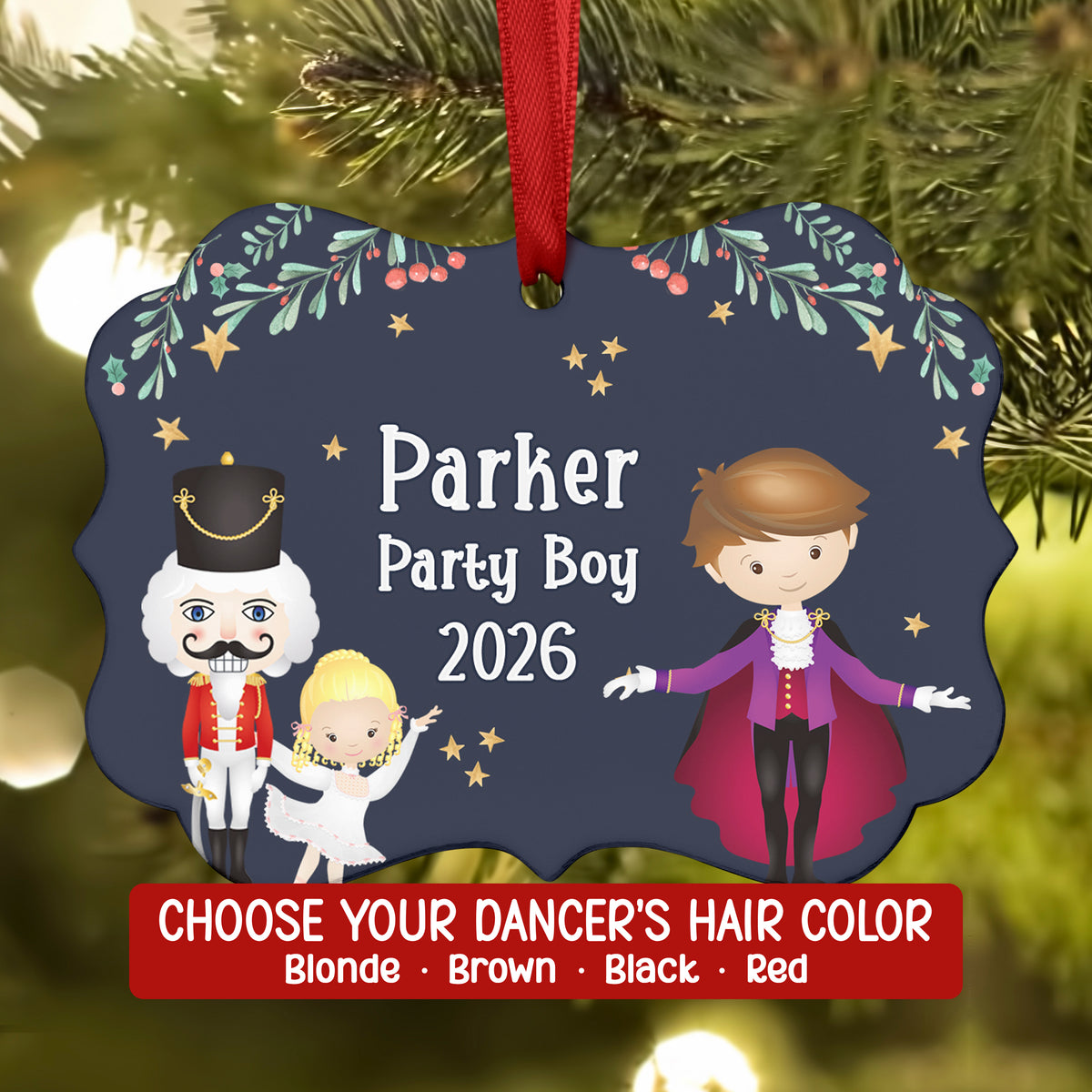 Party Boy Girl Teen Cavalier Hans Fritz • Nutcracker Christmas Ornament Personalized Custom Holiday Decor Gift Boy Girl Ballerina Ballet