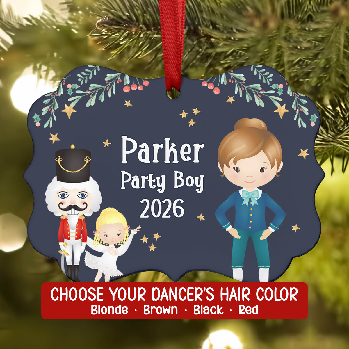 Cavalier Party Boy Girl Teen Hans Fritz Blue • Nutcracker Christmas Ornament Personalized Custom Holiday Decor Gift Boy Girl Ballerina Ballet