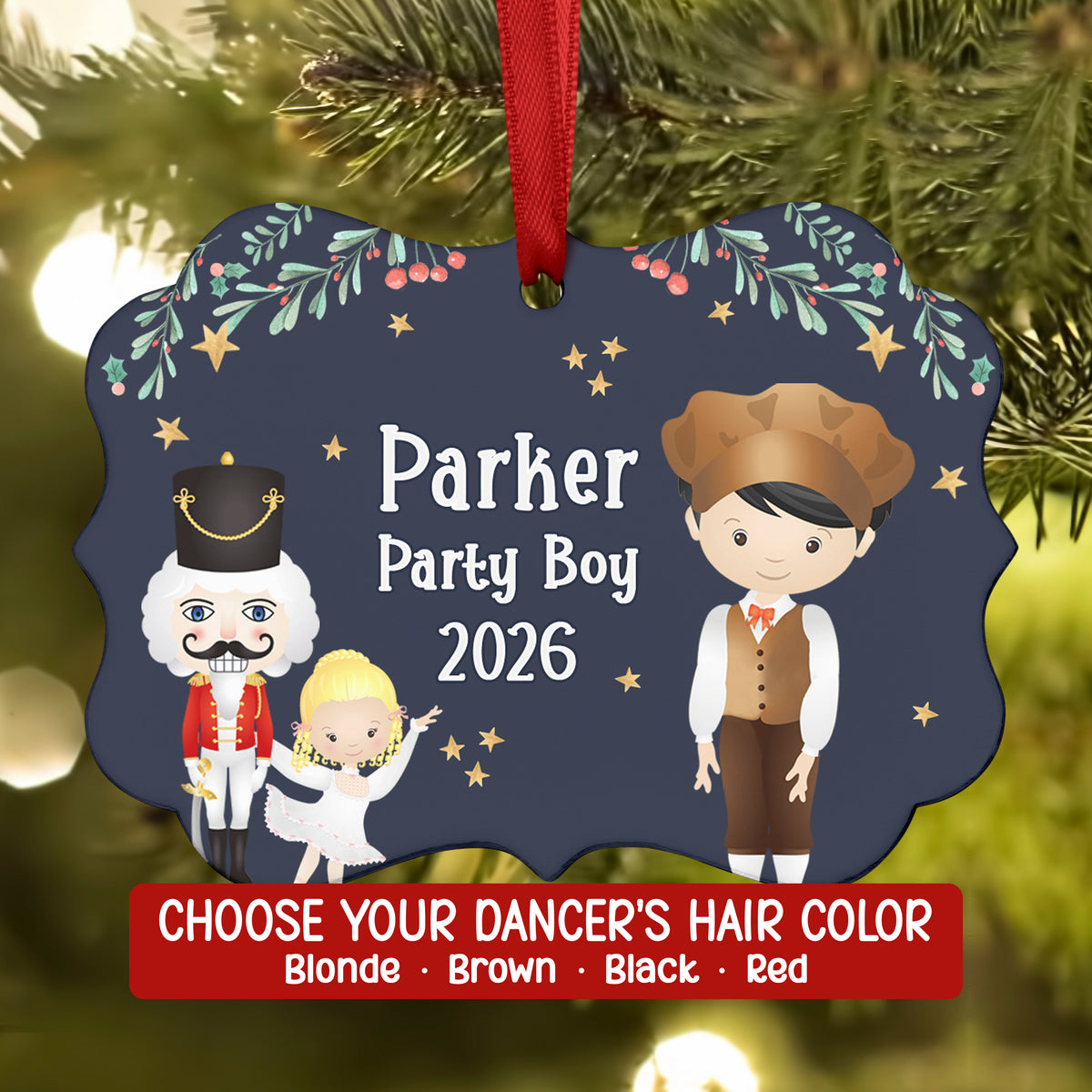 Party Boy Girl Teen Cavalier Hans Fritz • Nutcracker Christmas Ornament Personalized Custom Holiday Decor Gift Boy Girl Ballerina Ballet