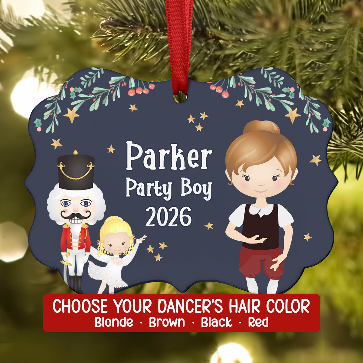 Party Girl Teen • Nutcracker Christmas Ornament Personalized Custom Holiday Decor Gift Boy Girl Ballerina Ballet