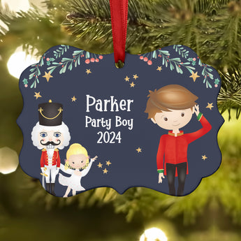 Party Boy Girl Teen Cavalier Hans Fritz Red • Nutcracker Christmas Ornament Personalized Custom Holiday Decor Gift Boy Girl Ballerina Ballet