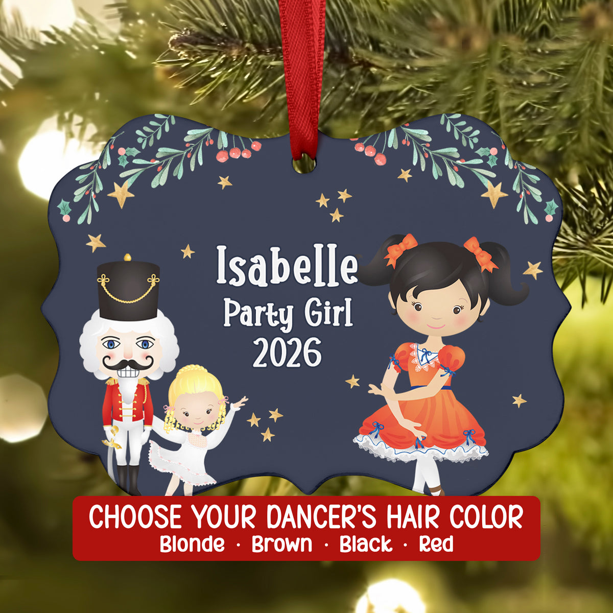 Party Girl Teen • Nutcracker Christmas Ornament Personalized Custom Holiday Decor Gift Boy Girl Ballerina Ballet