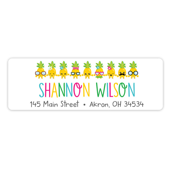 Rainbow Pineapple Return Address Labels • Self Adhesive Stickers