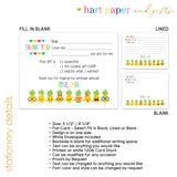 Pineapple Thank You Note Card Stationery • Fill in Blank, Lined or Blank Cards