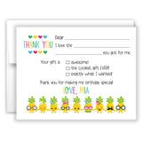 Pineapple Thank You Note Card Stationery • Fill in Blank, Lined or Blank Cards