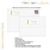 Pineapple Return Address Labels • Self Adhesive Stickers