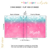 Pink Teal Abstract Personalized 2" 3 Ring Binder