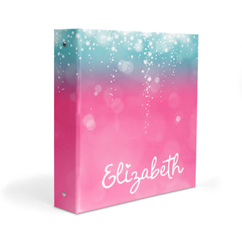 Pink Teal Abstract Personalized 2" 3 Ring Binder