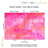 Pink Abstract Personalized 2-Pocket Folder
