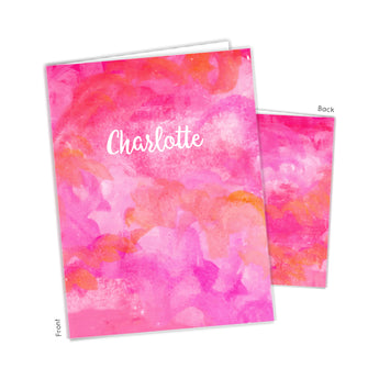 Pink Abstract Personalized 2-Pocket Folder