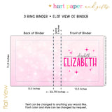 Pink Abstract Personalized 2" 3 Ring Binder