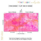 Pink Orange Abstract Personalized 2" 3 Ring Binder