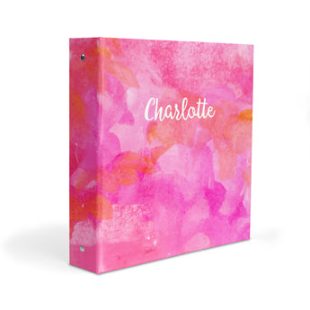 Pink Orange Abstract Personalized 2" 3 Ring Binder