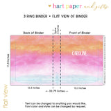 Rainbow Personalized 2" 3 Ring Binder
